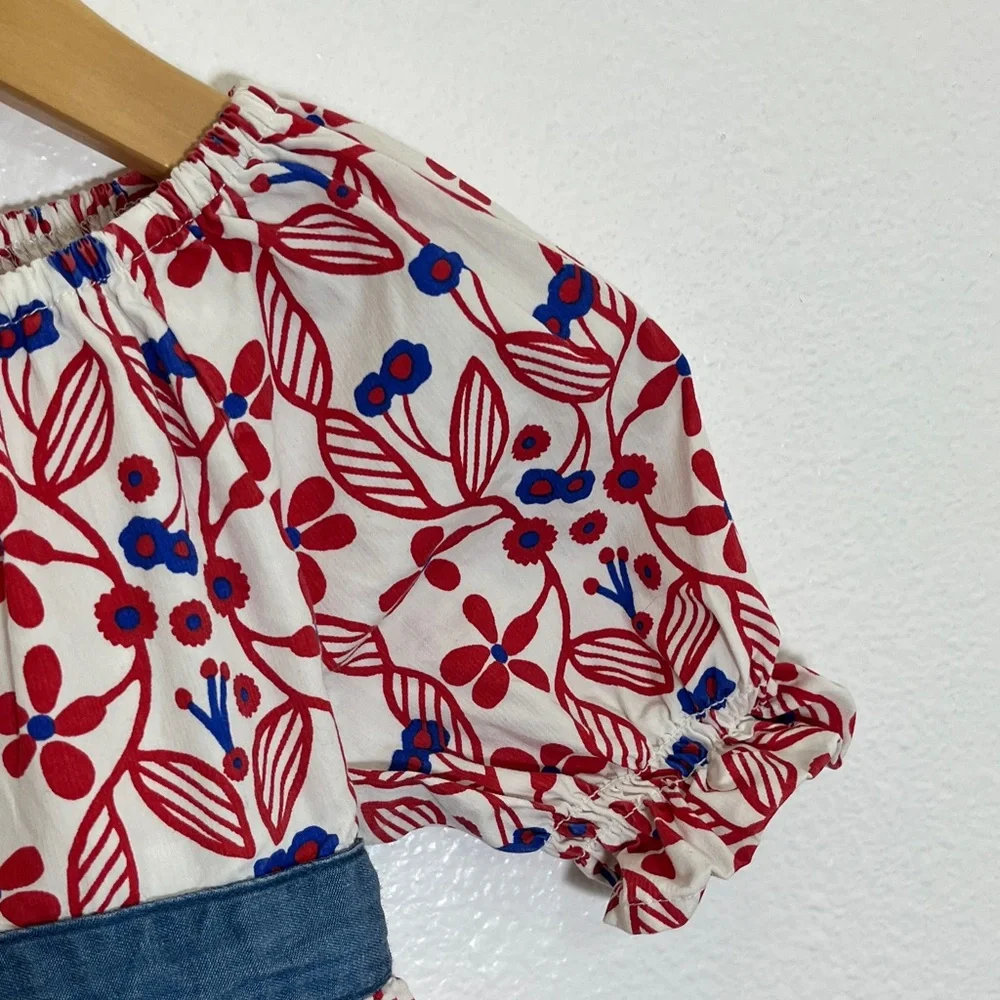 Matilda Jane Red Blue White Floral Top
